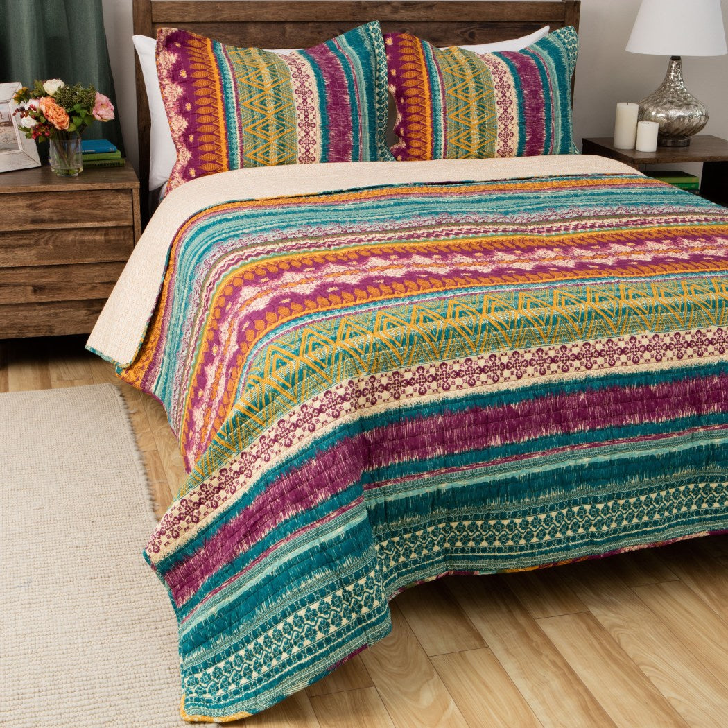 Southwest Country Lodge Bedding Quilt Set Vibrant Western