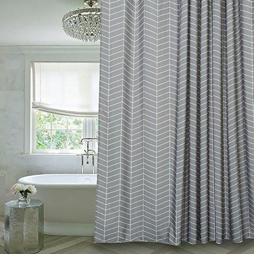 Grey Stripe Resistant Fabric Curtain Water-lent72