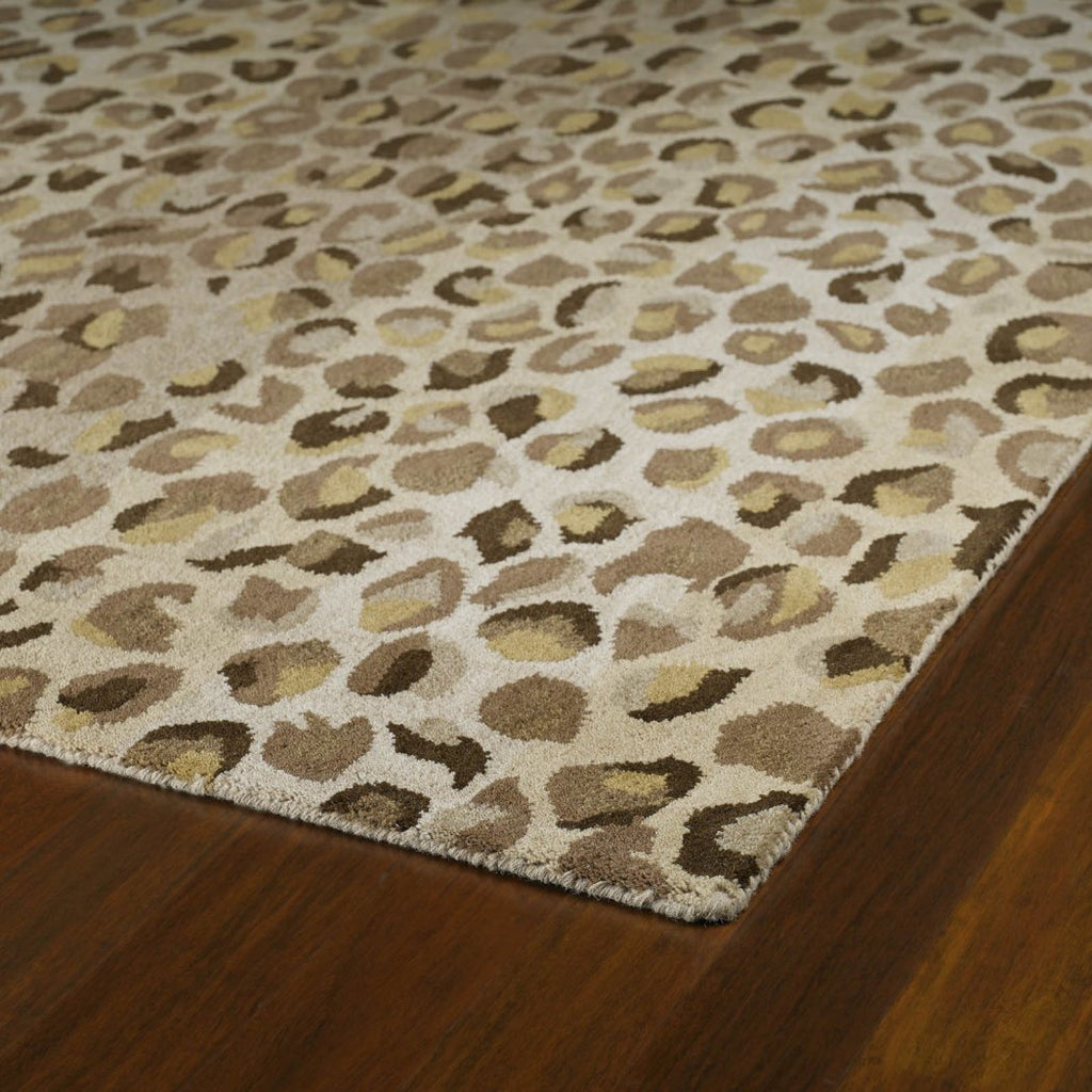 3' x 5' Gold Faux Cheetah Pelt Spot Area Rug Wool Contemporary Country Transitional Color Novelty Shag Africa Animalistic Wild Lively Animal Safari - Diamond Home USA