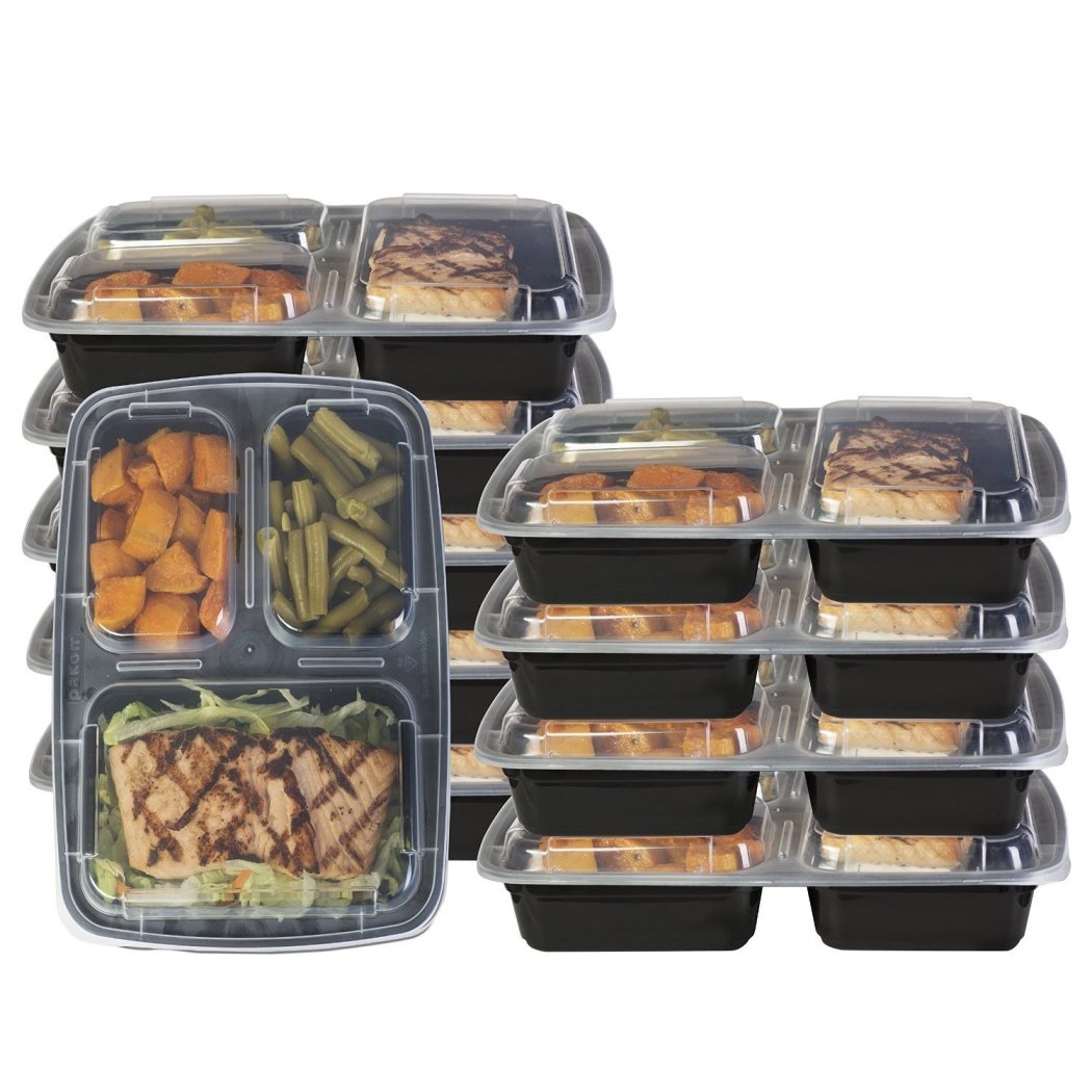 Black 3 Compartment Food Containers Set Lids Best Kids Lunch Boxes & Outdoor Activities Features Microwave Friendly Dishwasher Safe Extra Space Food