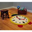 2'8 x 3'8 Kids Ivory Yellow Blue Green Red Clock Area Rug Round Indoor Vibrant Colorful Time Alarm Clock Carpet Mat Geometric Pattern - Diamond Home USA