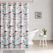 Kids Color Coastal Graphic Pattern Shower Curtain Abstract Themed All Seasons Fish Graffiti Cotton Color Fish Printed - Diamond Home USA