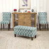 HomePop Upholstered Decorative Storage Ottoman Teal Blue - Diamond Home USA