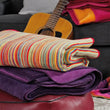 Red Stripes Pattern Oversized Throw Blanket Elegance YarnDyed Technique Colorful Horizontal StripeInspired Design Soft Extra Warmth Bedding Cotton Acrylic Polyester - Diamond Home USA