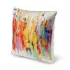 Comfortable Rainbow Abstract Dance Throw Pillow Polyester Fluffy Tie Dye Party Modern Contemporary Square Fun Playful Indoor Living