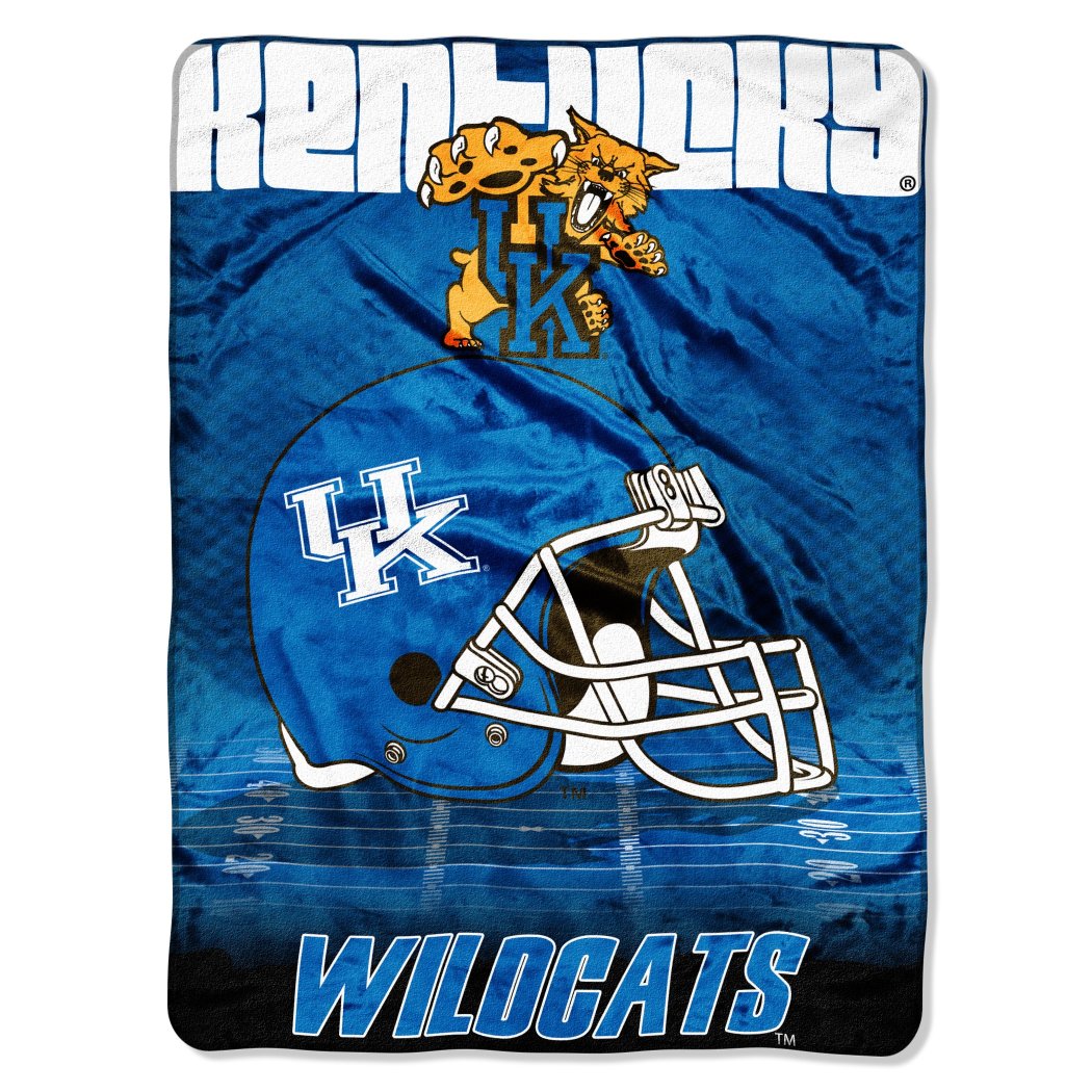60 x 80 NCAA Wildcats Throw Blanket Blue White College Theme Bedding Sports Patterned Collegiate Football Team Logo Fan Merchandise Athletic Team - Diamond Home USA