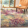 3' x 5' Purple Blue Bohemian Area Rug Watercolor Pink Color Distressed Carpet Geometric Abstract Pattern Contemporary Eclectic Design Indoor Living - Diamond Home USA