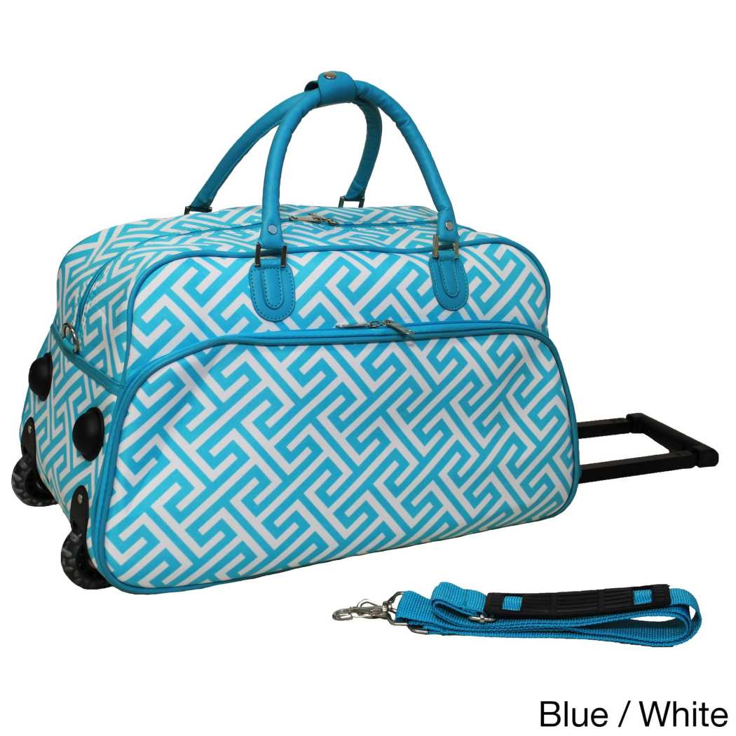 Geometric Pattern Duffel Bag Double Handle Unisex Style