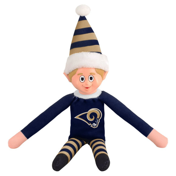 14 Inch NFL Rams Team Elf Football Themed Team Color Logo Mens Collectible Toy Sweatshirt Santa Hat Man Cave Decoration Christmas Holiday Gift Fan - Diamond Home USA