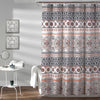 La Boheme Striped Shower Curtain Blue Modern Contemporary Polyester - Diamond Home USA