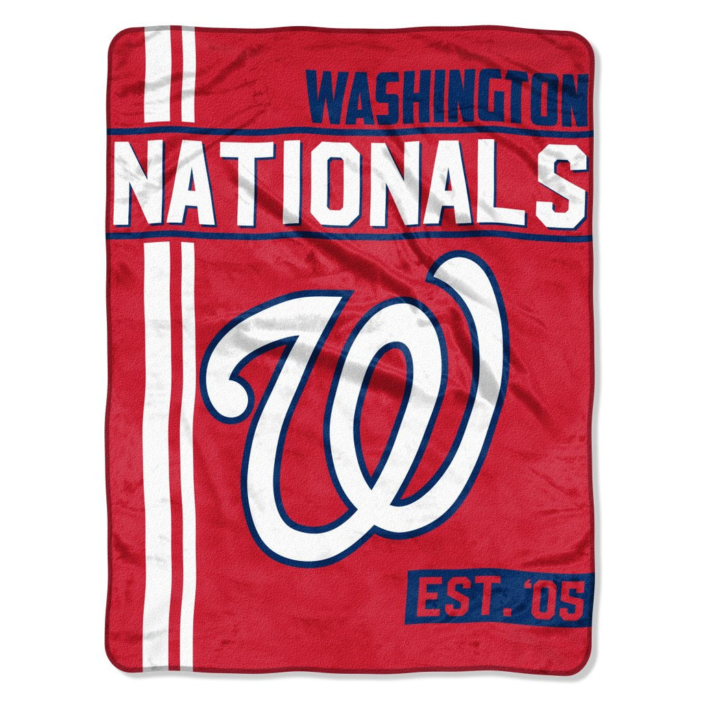 46" X 60" MLB Nationals Throw Blanket Baseball Themed Bedding Sports Patterned Team Logo Fan Merchandise Athletic Team Spirit Fan Ballpark Micro - Diamond Home USA