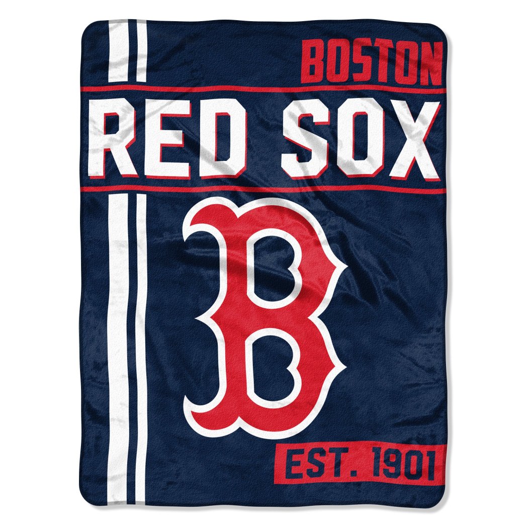 46" X 60" MLB Red Sox Throw Blanket Baseball Themed Bedding Sports Patterned Team Logo Fan Merchandise Athletic Team Spirit Fan Ballpark Micro Raschel - Diamond Home USA