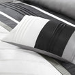 Striped Comforter Set Adult Bedding Master Bedroom Stylish Patchwork Pintuck Pattern Elegant Themed