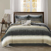 Water Coverlet Set Abstract Bedding Artistic Themed Art Horizontal Stripes Water