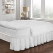 Luxury Ruffles Pattern Drop Bed Skirt Size Pom Pom Fringe Design Borders Ruffled Bed Valance Features Easy Stretch