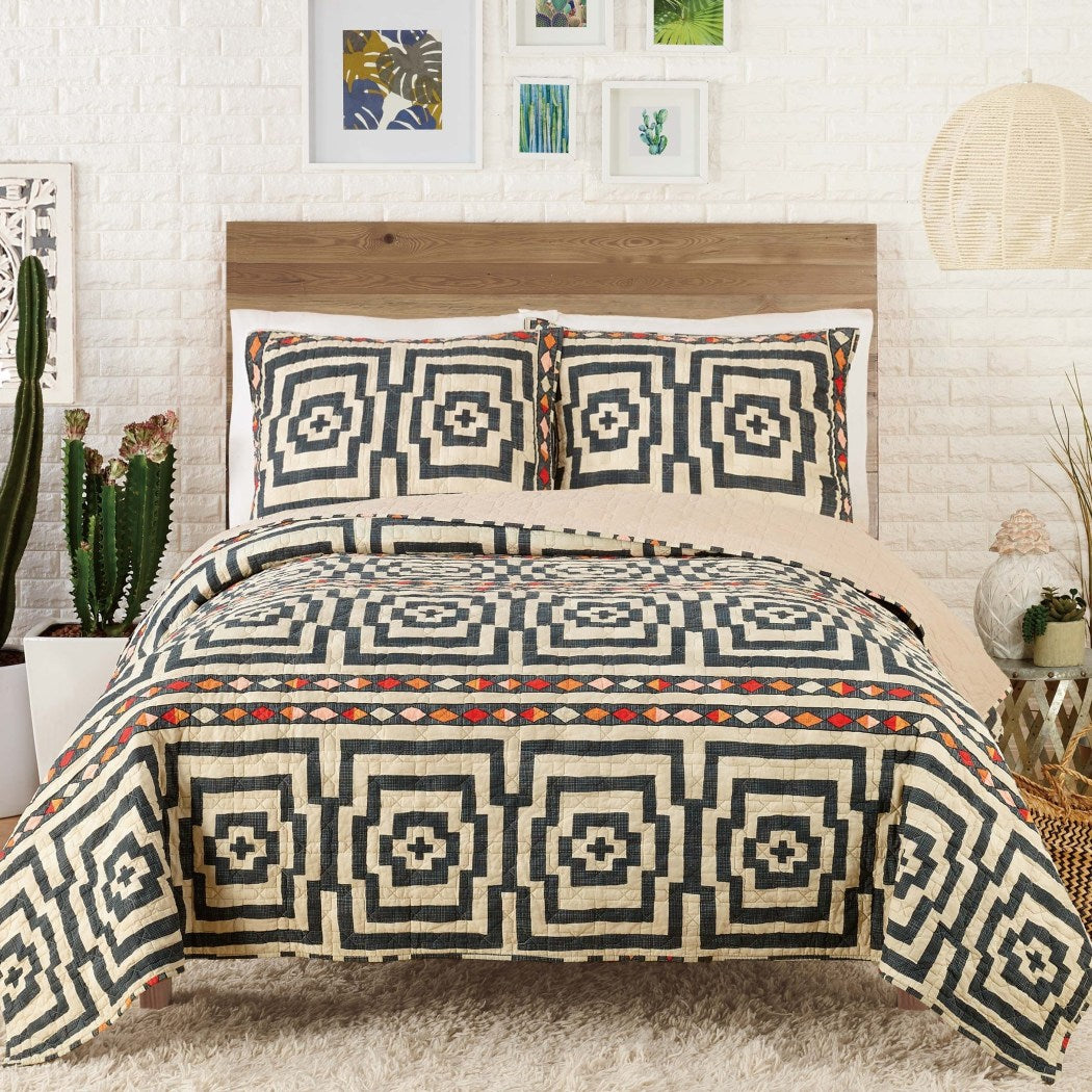 Quilt Set Geometric Themed edding African Pattern Textile