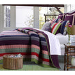 French Country Woven Striped Theme Quilt Set Stripe Bedding Vintage Vertical Paisley Scroll Stripes Green
