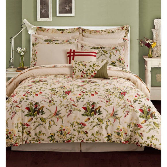 Floral Comforter Sheet Set Motif Bedding Leaf Bed Bag Master Bedroom Casual Traditional Transitional