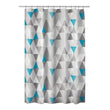 Blue Grey Geometric Pattern Shower Curtain Vinyl Abstract Graphical Themed Detailed Colorful Diamond Printed Modern Elegant Design Artistic View All - Diamond Home USA