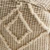 Merton Boho Wool and Cotton Ottoman Pouf by Ivory Modern Contemporary Pattern Square Handmade - Diamond Home USA