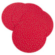 Red Gold Polka Dots Pattern Placemats Set Fun Dotted Round Shape Place Mats Casual Features Machine Wash Easy Clean Polyester All Season - Diamond Home USA