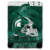 60 x 80 NCAA Spartans Throw Blanket Green White College Theme Bedding Sports Patterned Collegiate Football Team Logo Fan Merchandise Athletic Team - Diamond Home USA
