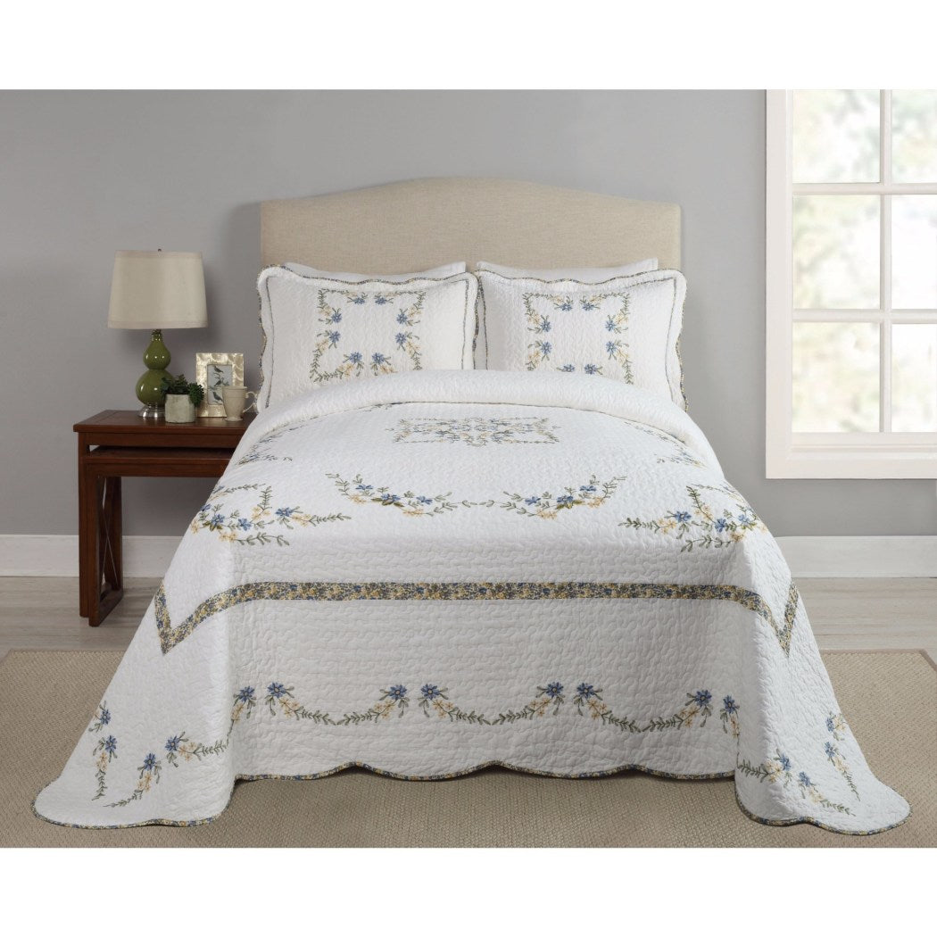 Floral Oversized Bedspread Classic Pattern Bedding Vintage