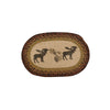 Set 4 12 x 19 Brown Moose Lodge Theme Kitchen Placemat Oval Animal Pattern Dining Room Table Placemats Linens Place Mats Country Cabin Cottage - Diamond Home USA