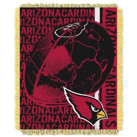 NFL Cardinals Throw Blanket 46 X 60 Inches Football Themed Bedding Sports Patterned Team Logo Fan Merchandise Athletic Team Spirit Fan Red Black - Diamond Home USA