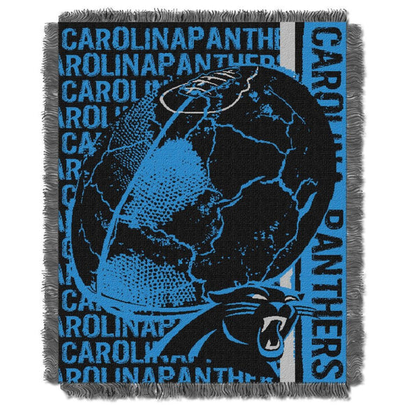 NFL Panthers Throw Blanket 46 X 60 Inches Football Themed Bedding Sports Patterned Team Logo Fan Merchandise Athletic Team Spirit Fan Blue Black - Diamond Home USA