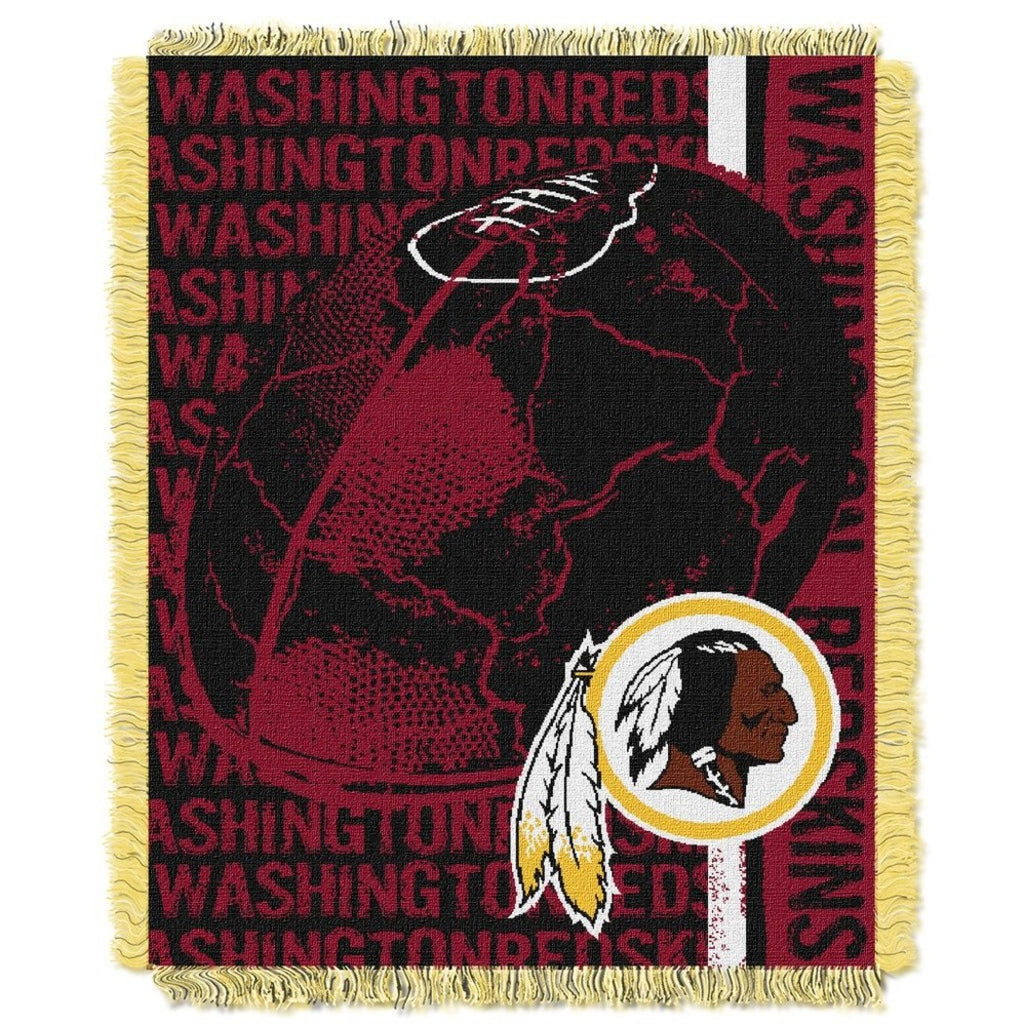 NFL Redskins Double Play Throw Blanket 46 X 60 Inches Football Themed Bedding Sports Patterned Team Logo Fan Merchandise Athletic Team Spirit Fan - Diamond Home USA