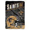 NFL Saints Theme Oversize Blanket (62" x 90") Old Gold Black Football Themed Sofa Throw Sports Patterned Team Logo Fan Merchandise Athletic Team - Diamond Home USA