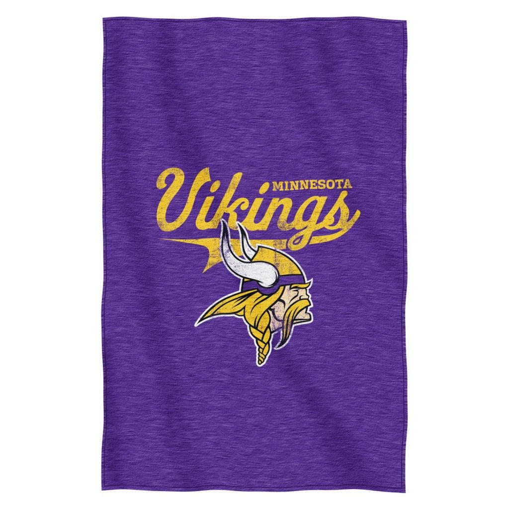 NFL Vikings Blanket (54" x 84") Purple Yellow Football Themed Sofa Throw Sports Patterned Team Logo Fan Merchandise Athletic Team Spirit Fan Soft & - Diamond Home USA