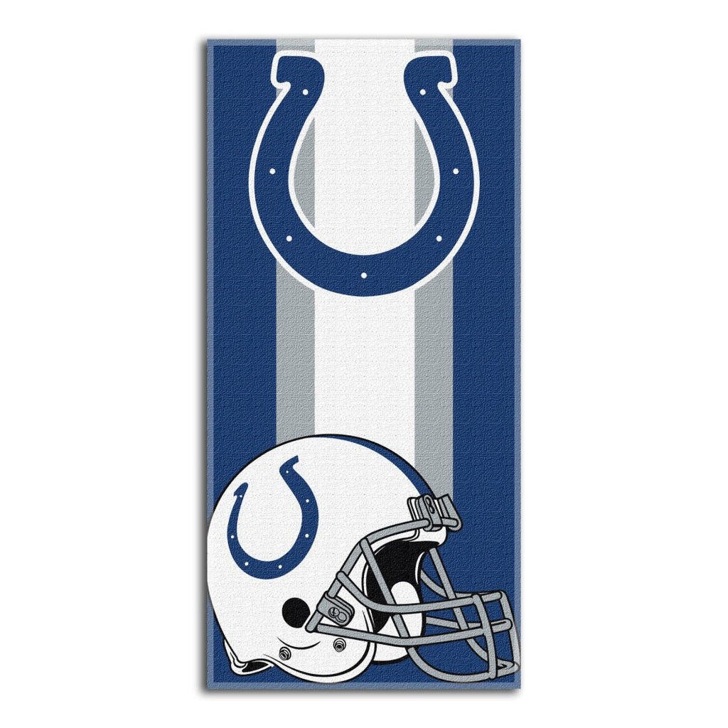 NFL Colts Zone Read Beach Towel 30 X 60 Inches Football Themed Towel Sports Patterned Team Logo Fan Merchandise Athletic Team Spirit Deep Blue Battle - Diamond Home USA
