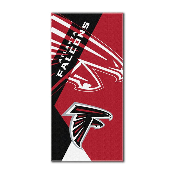 NFL Falcons Puzzle Beach Towel 34 X 72 Inches Football Themed Towel Sports Patterned Team Logo Fan Merchandise Athletic Team Spirit Fan Black Red - Diamond Home USA