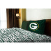 NFL Packers Anthem Sheet Twin Set Football Themed Bedding Sports Patterned Team Logo Fan Merchandise Athletic Team Spirit Fan Gold Dark Green - Diamond Home USA