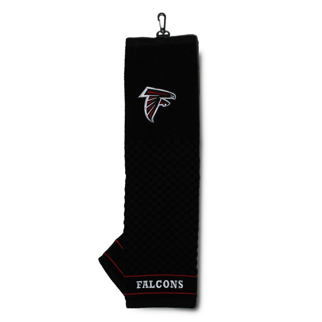 NFL Falcons Embroidered Golf Towel 16 X 22 Inches Football Themed Towel Sports Patterned Team Logo Fan Merchandise Athletic Team Spirit Fan Red Black - Diamond Home USA