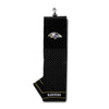 NFL Ravens Embroidered Golf Towel 16 X 22 Inches Football Themed Towel Sports Patterned Team Logo Fan Merchandise Athletic Team Spirit Fan Black - Diamond Home USA