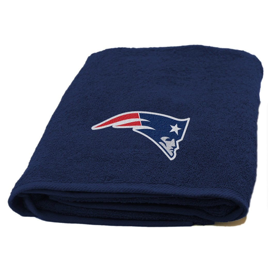 NFL Patriots Applique Bath Towel 25 X 50 Inches Football Themed Towel Sports Patterned Team Logo Fan Merchandise Athletic Team Spirit Natuical Blue - Diamond Home USA