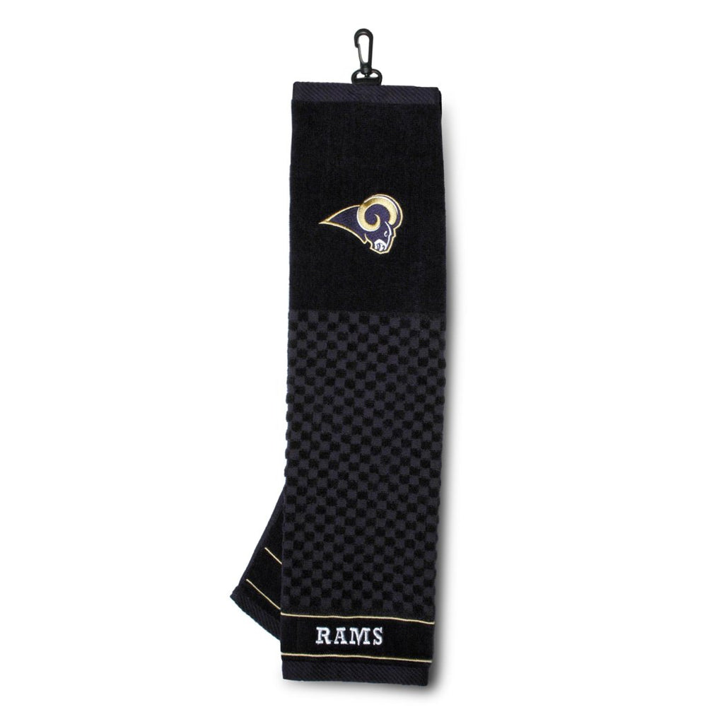 NFL Rams Embroidered Golf Towel 16 X 22 Inches Football Themed Towel Sports Patterned Team Logo Fan Merchandise Athletic Team Spirit Fan Gold Black - Diamond Home USA