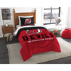 Hockey League Devils Comforter Twin Set Sports Patterned Bedding Team Logo Fan Merchandise Athletic Team Spirit Red Black White Polyester Unisex - Diamond Home USA