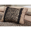 Cheetah Theme Comforter Set Chic Stylish Horizontal Tufted Stripe Bedding Gathered Leopard Wild Safari Animal Themed Pattern