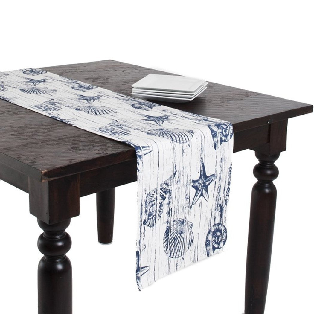 LO 14 X 72inch Blue White Colored Nautical Patterned Table