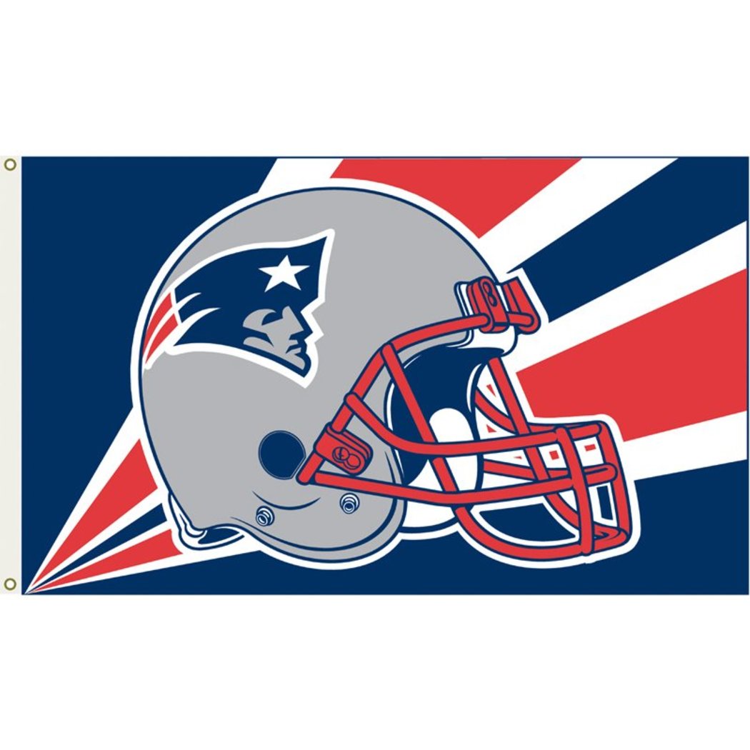 Nfl Patriots Flag 3'x5' Football Themed Team Color Logo Outdoor Hanging Banner Flag Gift FanFan Merchandise Athletic Spirit Blue Red Silver White - Diamond Home USA