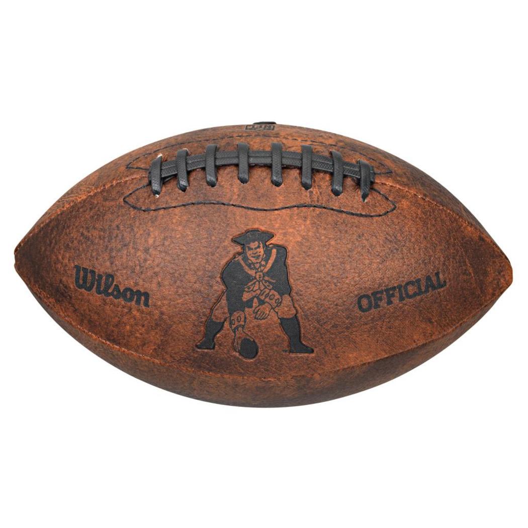 9 Inch NFL Patriots Football Composite Leather Brown Color Black Laser Stamped Team Logo Sports Themed Gift Fan Collectible Athletic Spirit - Diamond Home USA