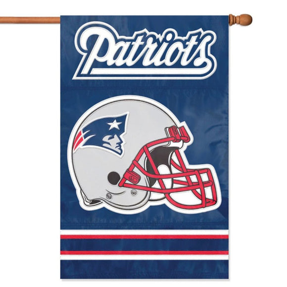 Nfl Patriots Flag 44x28 Inches Football Themed Team Color Logo Outdoor Hanging Banner Flag Gift FanFan Merchandise Athletic Spirit Blue Red Silver - Diamond Home USA