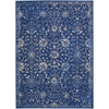 42in 66in Floral Vintage Navy Gorgeous Area Rug Polyacrylic Fashionable Swirling Vines Hippie Hippy Supreme Classic Flower Colorful Royal Rectangle - Diamond Home USA