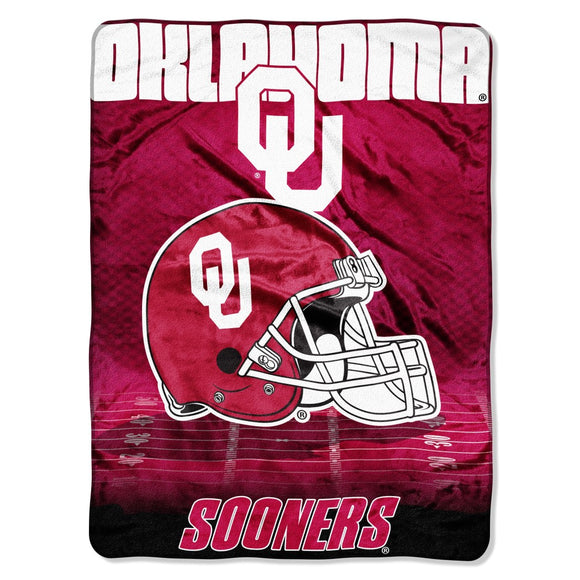 60 x 80 NCAA Sooners OU Throw Blanket Red White College Theme Bedding Sports Patterned Collegiate Football Team Logo Fan Merchandise Athletic Team - Diamond Home USA