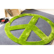 4' x 6' Kids Charcoal Grey Green Peace Sign Shag Area Rug Rectangle Indoor Groovy Hippie Peace Sign Carpet Mat Graphic Pattern Hippy Unity - Diamond Home USA
