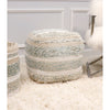 Pasargad Home Grand Canyon Pouf Beige White Casual Pattern Square Cotton Textured - Diamond Home USA